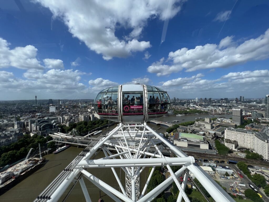 View of a capsule of the London Eye as seen from the top