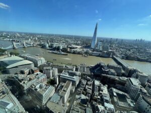 View of the Shard and Thames from the top of the Sky Garden