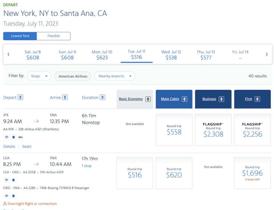American Airlines A321T — Main Cabin vs Main Cabin Extra