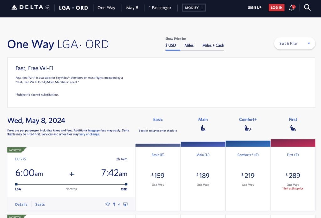 Delta one hot sale way ticket