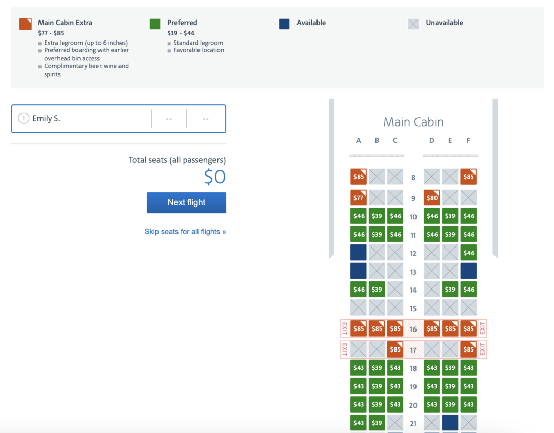 American Airlines Main Cabin Extra Review